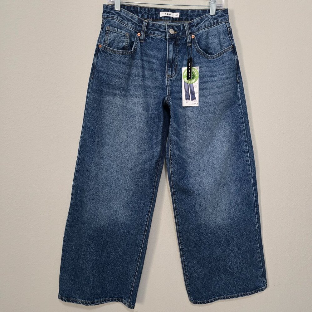 S.O.N.G. Skater Boy Wide Leg Baggy Jeans 27 Med Vintage Wash Y2K NWT
